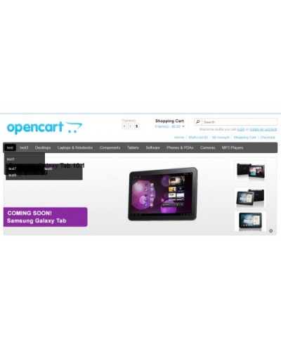 Custome opencart header menu free